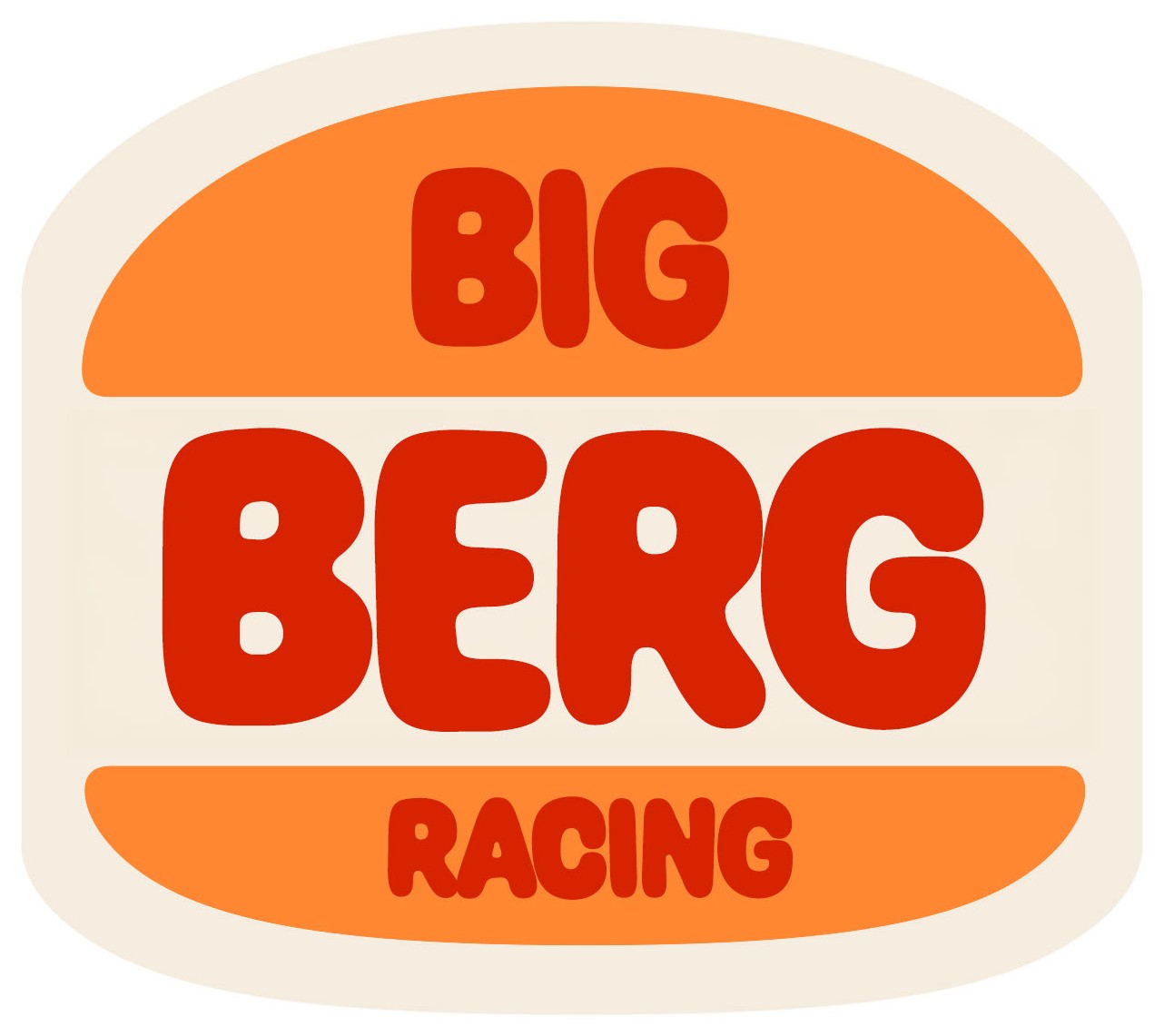 Version three: BIG BERG RACING, still inside the bun