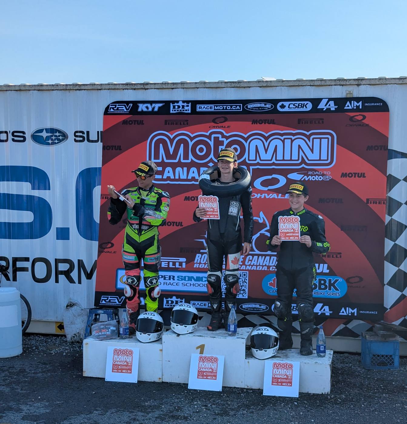 The MotoMini Canada podium at Lombardy after round two