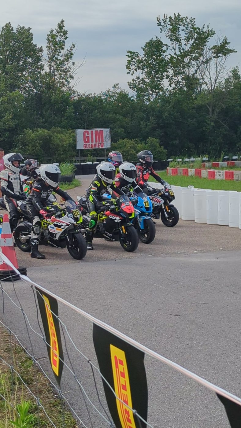 The MotoMini grid forming up at Lombardy for round two